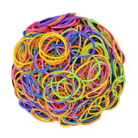 250 Pcs 1 inch Elastic Rubber Bands with Box Assorted Multicolor Rubberbands Stretchable for School Home Office Stationary Organizing Money Supplies Elastic Document Arts Crafts Hair Band Plastic Bags