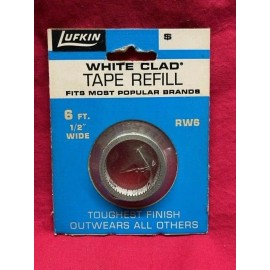 LUFKIN RW6 6' x 1/2" TAPE REFILL WHITE CLAD  in stock!  blue or red package