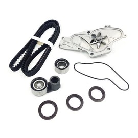Timing Belt and Water Pump Kit - with Roller Tensioner Bearing, Idler Bearing, Camshaft Seals, Crankshaft Seal, and Gasket - Compatible with 2005-2008 Honda Pilot