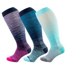 Wide Calf Compression Socks for Women & Men Extra Large Size Support Socks for Nurses Running Pregnant Travel, 15-20 mmHg