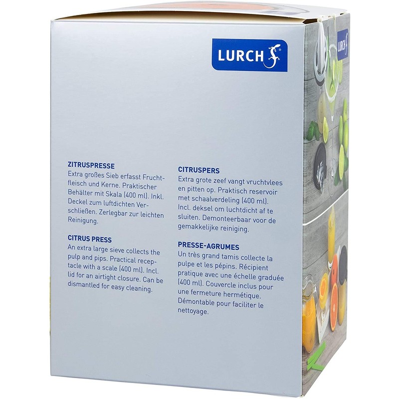 Lurch Citrus Juicer, Grey/White, 20 x 15 x 10 cm