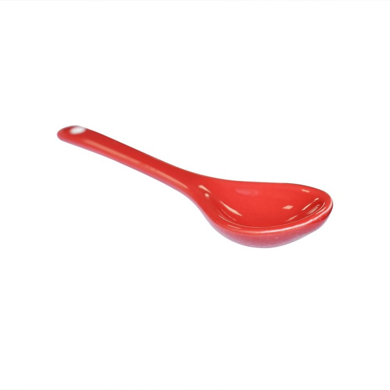 Albedel Red 6 pcs Porcelain Egg Spoons Ceramic Spoons 4.7