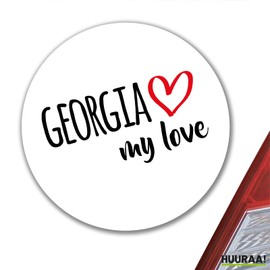 Huuraa Sticker Georgia My Love Sticker Size 10 cm for All Who Love Georgia Gift Idea for Friends and Family