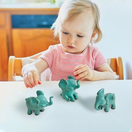 Bltnever Small Elephant Statues, Green Set of 3 Cute Home Decor, Figurine Decorative Ornaments for Living Room, Bedroom, Office Desktop, Cabinets, Unique
