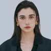 Aretes De Nudo Oro 18k Pendientes Gruesos Joyeria Para Mujer