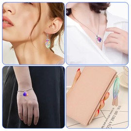 SENHAI - 12 moldes de resina para joyas con 360 accesorios para aretes, moldes de resina de tamaño variado con agujero, moldes de resina de silicona para hacer joyas, aretes, colgantes