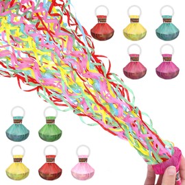 Pack of 10 Birthday Streamers, Confetti Streamers, Hand Throwing Streamer, Bomb Bomb Party Throw Streamers for Birthday, Weddings, Carnival, Graduation Party