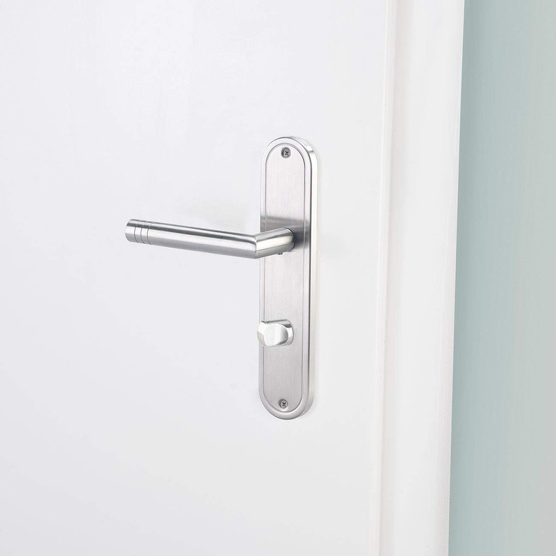 AGT Door lever: Stainless Steel Door Fitting Set for bathroom