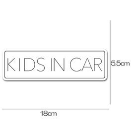 Kids Insign, Simple Design, Kids in Car, Kids On Board Sticker, Sign, Simple, White (Magnet)
