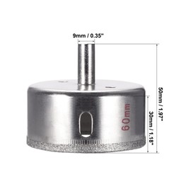 uxcell 60mm Diamond Drill Bits Hole Saws for Glass Tile Porcelain Marble Ceramic Bottles Pots Brick