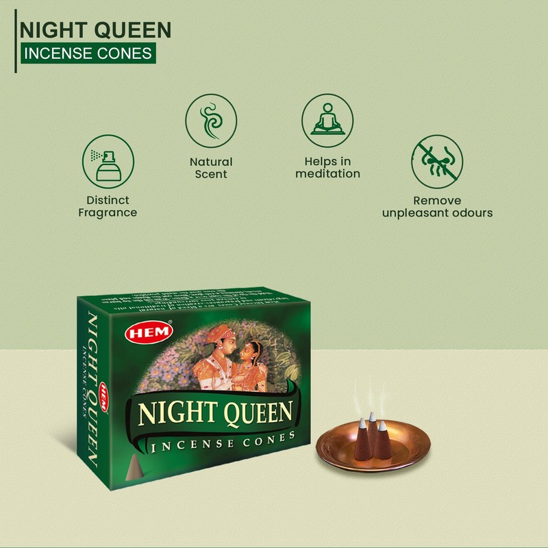 HEM Incense Night Queen Cone Type 1 Case (1 box