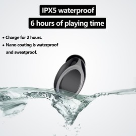 AIYIBEN Mini Bluetooth Earbuds 6 Hours Play time, Single Ear Headphones，Hands-Free car Sports Headphones with Microphone for Smartphones, PC TVs, audiobooks. (Black)