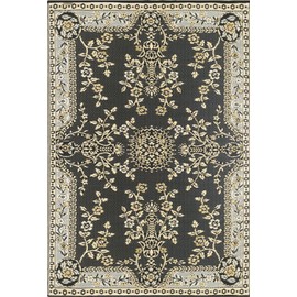 Mad Mats Garland Traditional Outdoor Rug, Reversible Plastic Mat (5' x 8', Black & Tan) - Reversible, UV Resistant, 100% Recycled Material