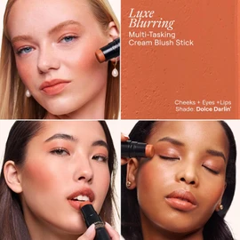 Nudestix Nudies Matte Lux – 3-in-1 Soft-Matte Blush Stick for Cheeks, Eyes & Lips with Built-In Brush Cream-to-Powder Finish with Blurring Effect Dolce Darlin'