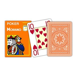 Modiano Poker cards 100% plastic Cristallo Orange Jumbo