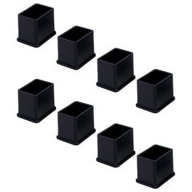 Rubber Feet Pads Mcredy Chair Leg Caps Inner Size 0.8" x1.2" Square,Rectangle Fit for Chair feet Floor Protectors Black Pack of 8
