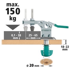 wolfcraft Mobile Quick Release I 6893000 I For Safe, Quick Fixation of Workpieces - Ideal for Series Work