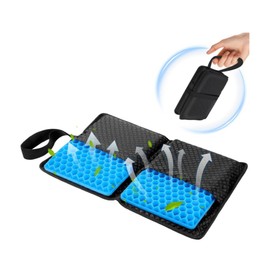 Travel Essentials Gel Seat Cushion-Foldable Pressure Relief Cushion with Breathable Honeycomb Design | Portable Car & Office Seat Pad | Non-Slip Train,Wheelchair (Cool & Comfortable)