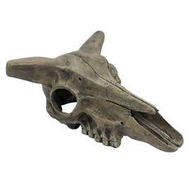 Komodo Reptile Terrarium Realistic Deer Skull Ornament Decor | Easy to Clean Under Water Aquarium or Dry Habitat Decoration Accessory, Medium, 8.1"x 6.3"x 4.1"