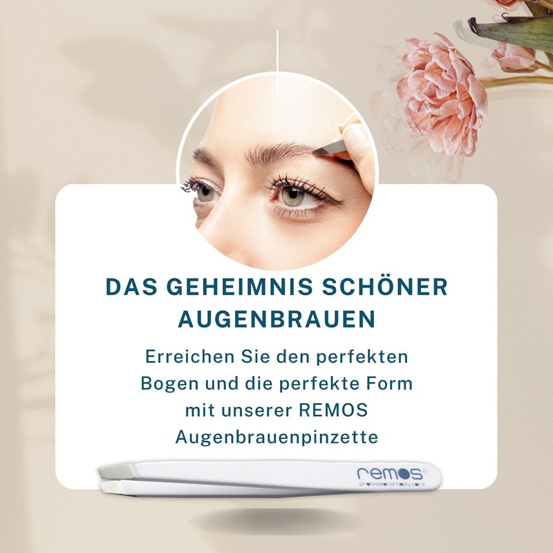 Remos Professional Tweezers with Extra Fine Tips for Plucking Eyebrows