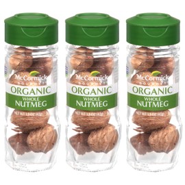 McCormick Gourmet Organic Whole Nutmeg, 1.5 oz (Pack of 3)