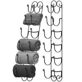 Deco Brothers 6-Tier Towel Rack, Wall Mounted Towel Holder, 2 Pack, Bronze