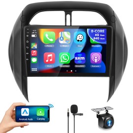 8 CORE 4G+64G Car Radio Stereo for Toyota RAV4 2003 2004 2005 with Wireless CarPlay/Android Auto, 9 Inch 1280 * 720P IPS Touch Screen Android 13 GPS WiFi Bluetooth 32-Band DSP HD Backup Camera