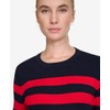 Nautica Women's Stripe Long Sleeve Crewneck Sweater, Night Sky/Regatta Red,