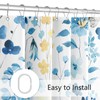 MAYZUS Blue Yellow Floral Shower Curtain 60x72, Cute Flower Fabric