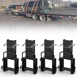 AUH Trailer Stake Pocket Winch Heavy Duty（4 Pack）Stake Pocket Tie Down 16200 LBS Capacity and 5400 LBS Load Limit for Flatbed Trailer Trucks Winches
