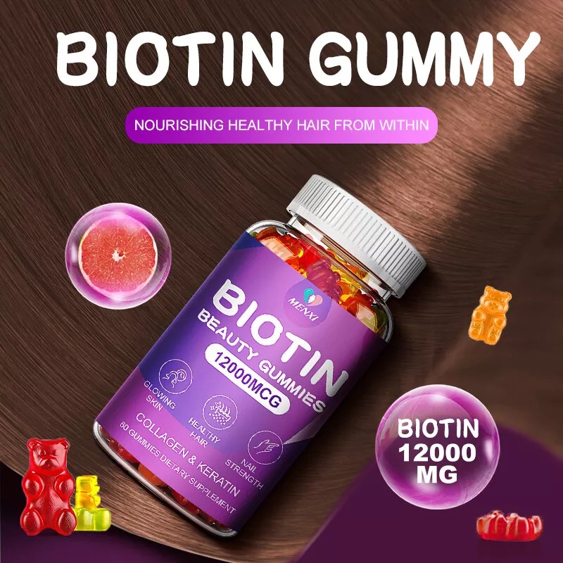 Organic Biotin Collagen Gummies Hair Skin Nails Joints Vitamins Immune