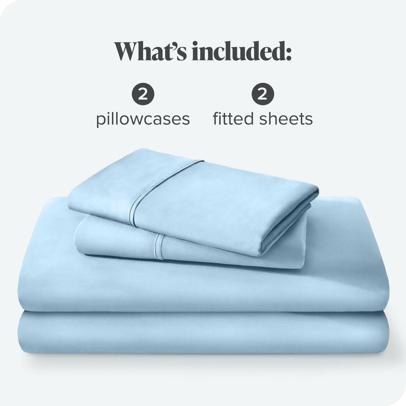 Bare Home Fitted Sheet + Pillowcase Set - Luxury 1800