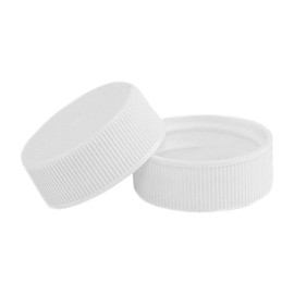 North Mountain Supply - 28-WP-15 28mm White Plastic Screw Caps with F217 Foam Liner - Pack of 15 Leak Proof Lids