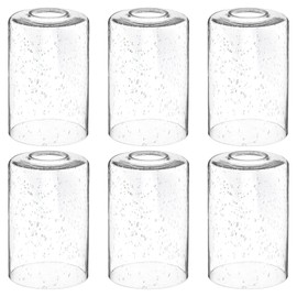 6 Pack Seeded Glass Lamp Shade, Cylinder Bubble Glass Shades Replacement Light Fixture Globe, 6 x 4 Inch Glass Lampshade Globe Cover with 1-5/8 Fitter for Chandelier Pendant Wall Sconces