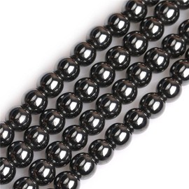 JOE FOREMAN 4mm Black Hematite Beads for Jewelry Making Natural Gemstone Semi Precious Round 15"