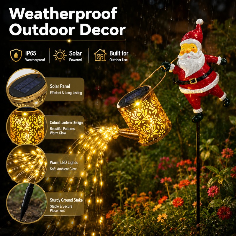 Santa Claus Solar Lantern for Outdoor Decor – IP65 LED