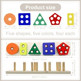 SPHERETRON Montessori Toy from 1 2 3 Years Wooden Toy Wooden Sorting & Stacking Toy Puzzle Shape Sorter Puzzles from 2 Years Montessori Learning Toy from 1 2 3 Years Gift for Child