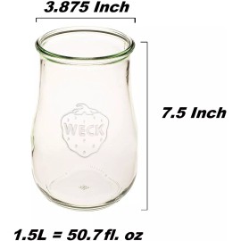 Weck Jars - Weck Large Individual Tulip Jar 1.5 Liter (1 Jar), BIG!