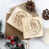 Carved Wooden Cookie Stamp Mould Rose Flower Cookie Cutter Cookie