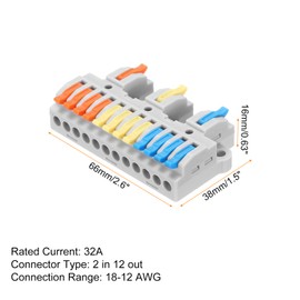 MECCANIXITY 8pcs Din Rail Press Quick Terminal Blocks DIY Splicing Wire Connectors (3 in 12 Out) 32A Terminal Blocks for Wiring Cable Circuit Inline 28-12AWG
