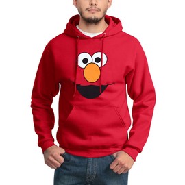 Animation Shops Elmo Face Adult Hoodie (X-Large) Red