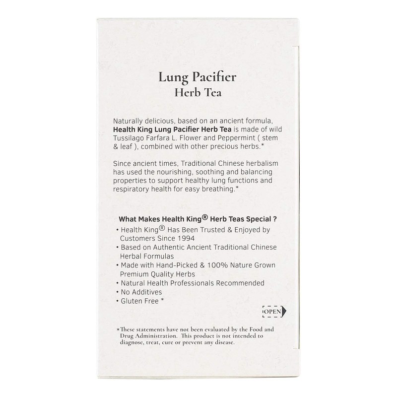 Health King Medicinal Teas Lung Pacifier Herb Tea Bags, 20