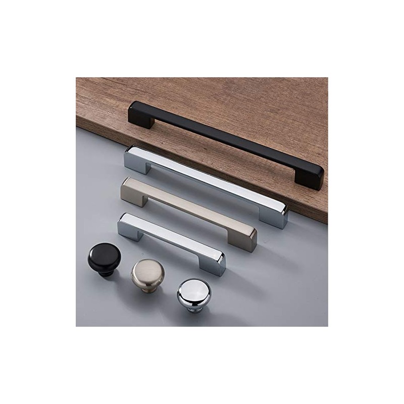 Zinc Alloy Matt Black Handle Cabinet Door Handles and Pulls