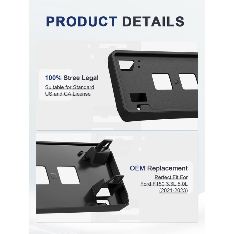 License Plate Frame for Ford F150 2021 2022 2023 3.3L
