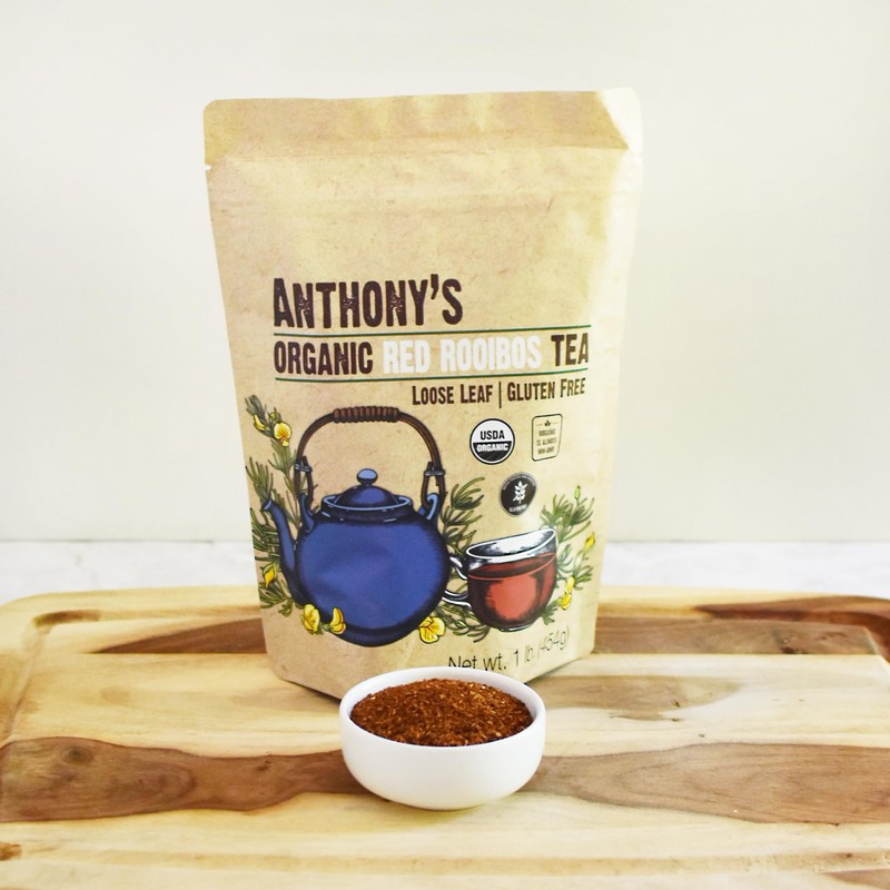 Anthony's Organic Red Rooibos Loose Leaf Tea, 1 lb, Gluten