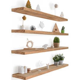 GXYAWPJ 36 Inch Floating Shelves for Wall Rustic Light Wood Wall Shelves for Bedroom Set of 4