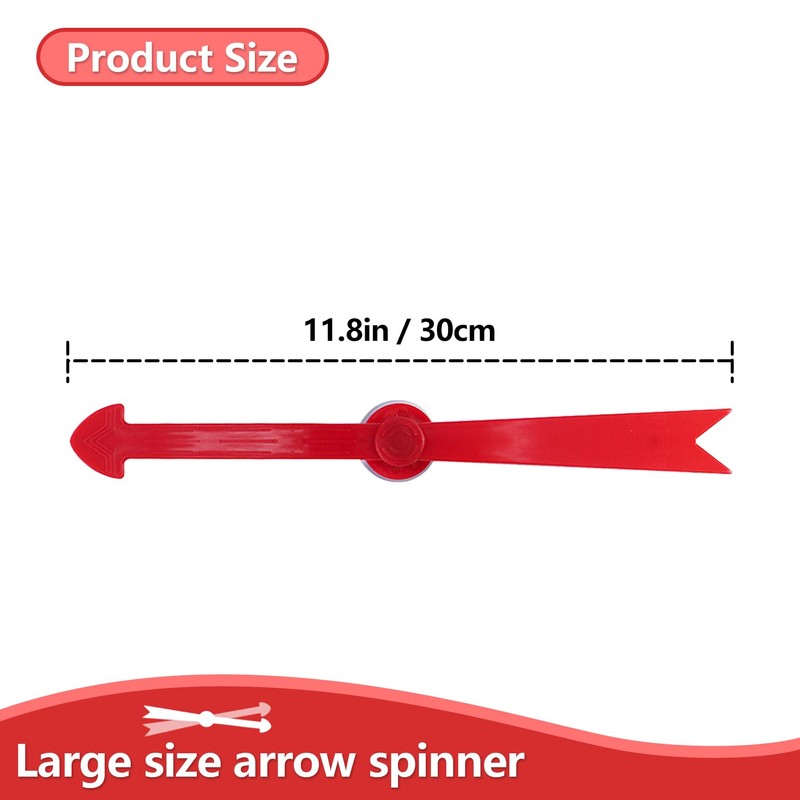 HOOJOJO Large Arrow Spinner, 11.8 in/30 cm, Red Plastic with