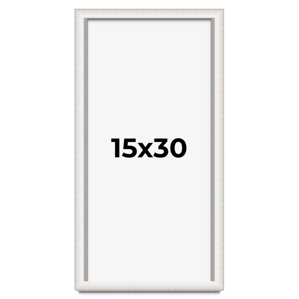 15x30 Shadow Box Silver Brushed Display Frame | 1.5 Inches