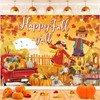 Happy Fall Y'all Banner Backdrop Autumn Harvest Pumpkin Maple Leaf