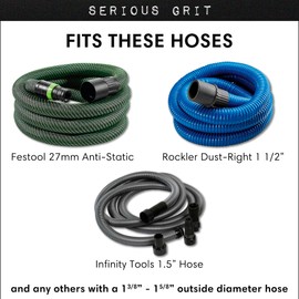 Serious Grit - Quick Connect Vacuum Hose Clips for Sanding - Pack of Four 1 1/2" (38mm) Dust Extractor Sander Cord Clips - Made in USA